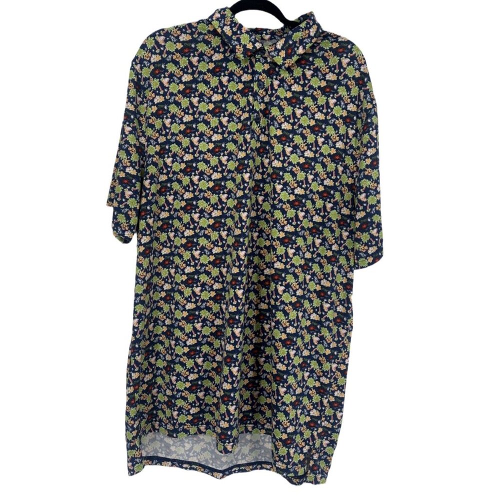 1764 Polo Shirt 2XL Navy Blue Tropical Floral Summer Golf Performance